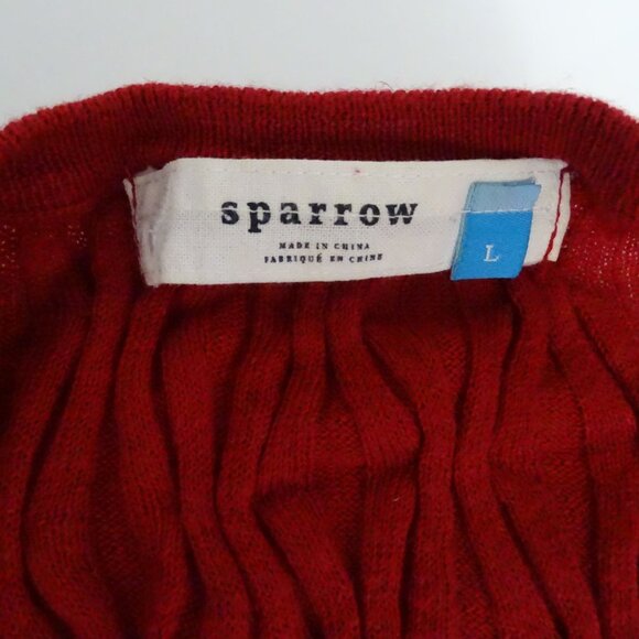 Sparrow Red Knit Sweater Dress Women Size L Wool Angora Blend Scoop Neck FLAW - Picture 4 of 10